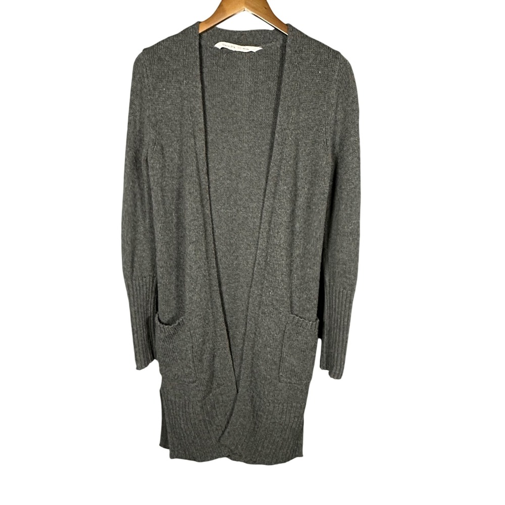 Athleta‎ Open Front Duster Cardigan Gray XXS 100% Merino Wool Casual Minimalist